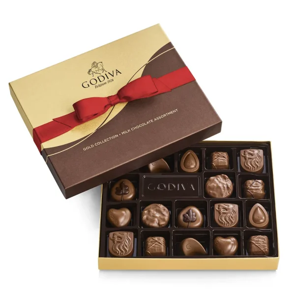Milk Chocolate Gift Box, Red Ribbon, 18 pc.