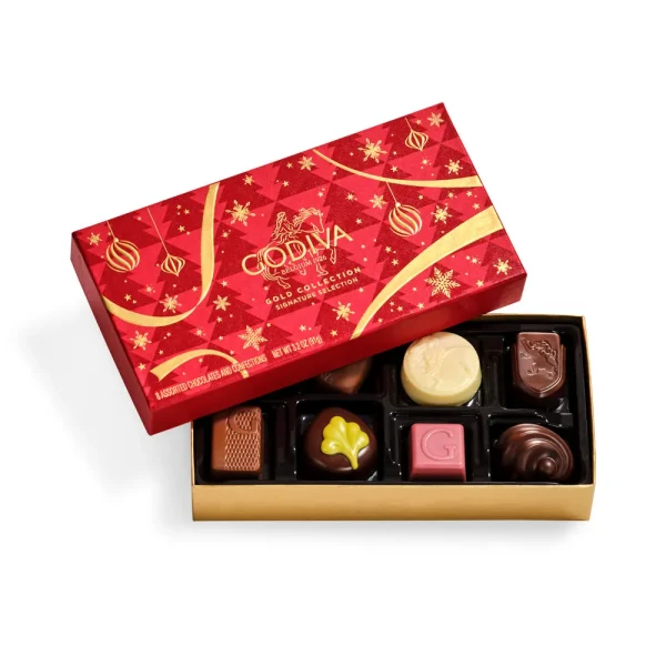 Assorted Chocolate Gold Gift Box, Holiday Edition