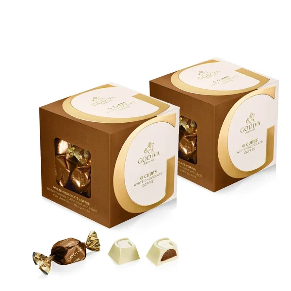 White Chocolate Coffee G Cube Box, Set of 2, 22 pcs. each