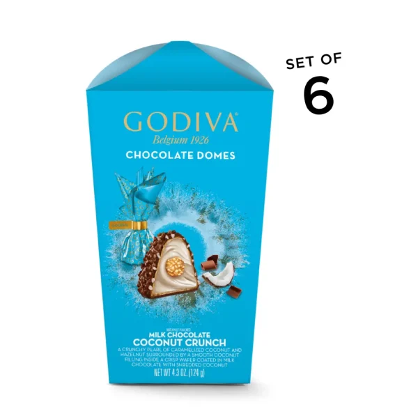 Milk Chocolate Coconut Crunch Domes, Set of 6, 4.3 oz each
